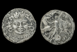 L. Plautius Plancus, Denarius, Gorgon & Aurora, Rare!
